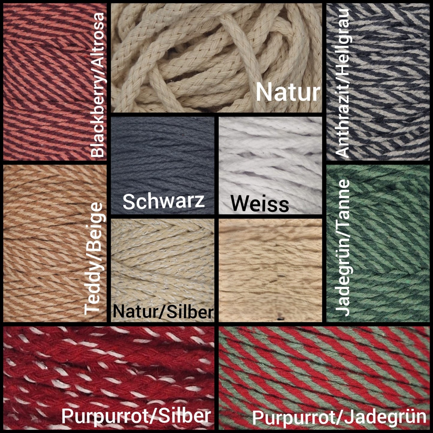 Mini-Makramee-Wimpel für Wimpelkette - personalisierbar (von Knotenliebe by Sina Milde)