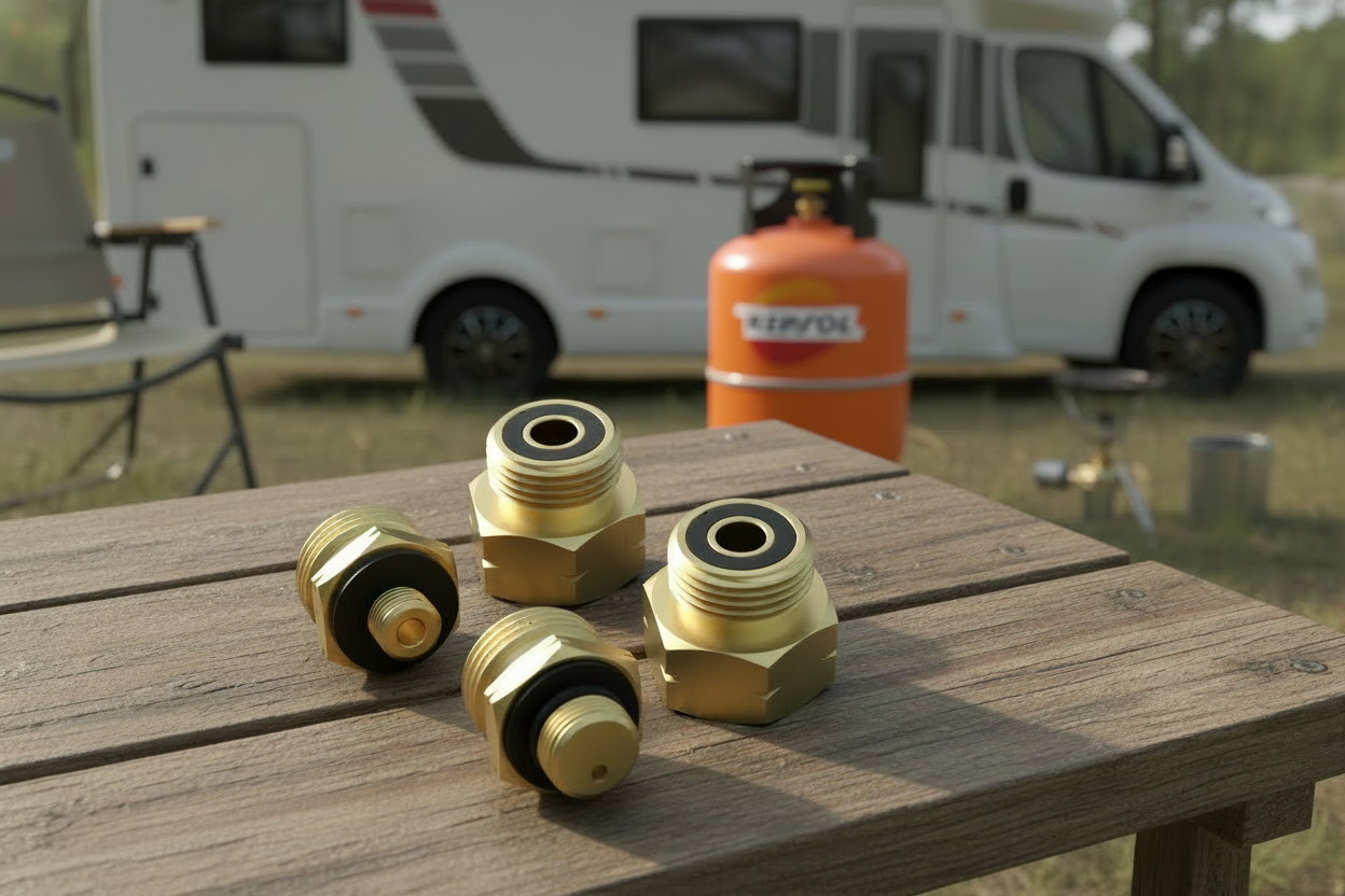DREHMEISTER Gasflaschen-Anschluss-Set für Europa (Euro-Adapterset - Entnahme, 4 Adapter)