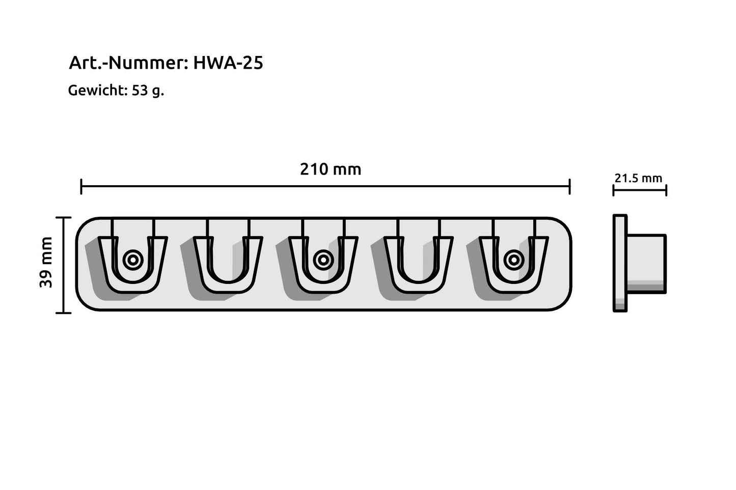 5er-Halterung für Wasserschlauch-Anschlüsse