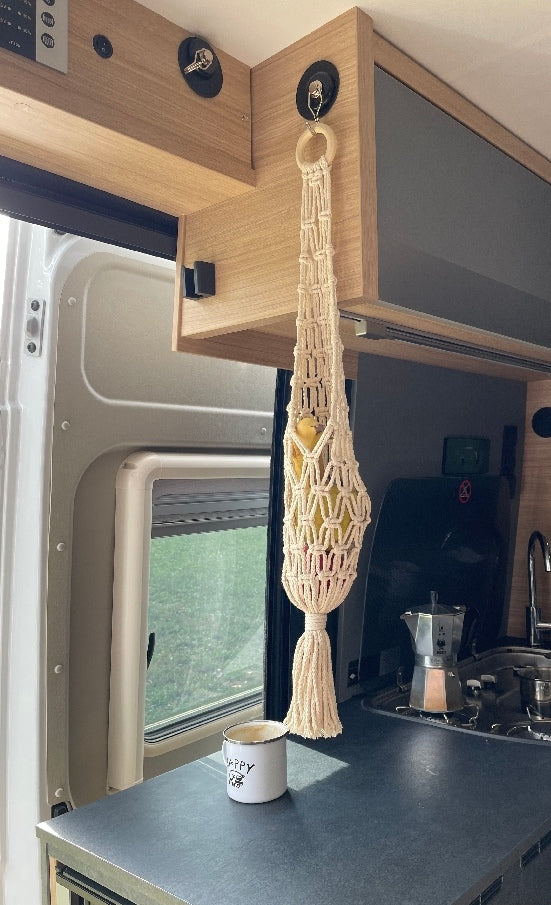 Makramee-Obstnetz und Organizer zum Aufhängen (von Knotenliebe by Sina Milde)