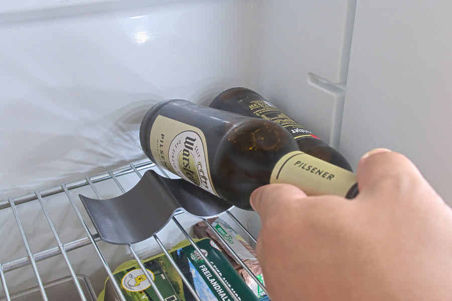 Gativs 2er-Set Silikon-Flaschenhalter Für Kühlschrank – Stapelbare Flaschenablage, Platzsparend, Für Dosen & Flaschen – Schwarz
