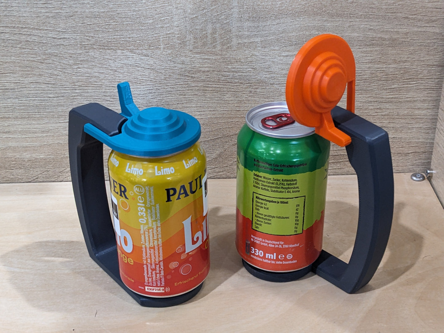 Bierkrughalter mit Klappdeckel für Getränkedosen