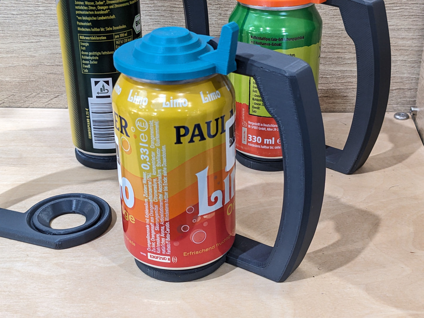 Bierkrughalter mit Klappdeckel für Getränkedosen