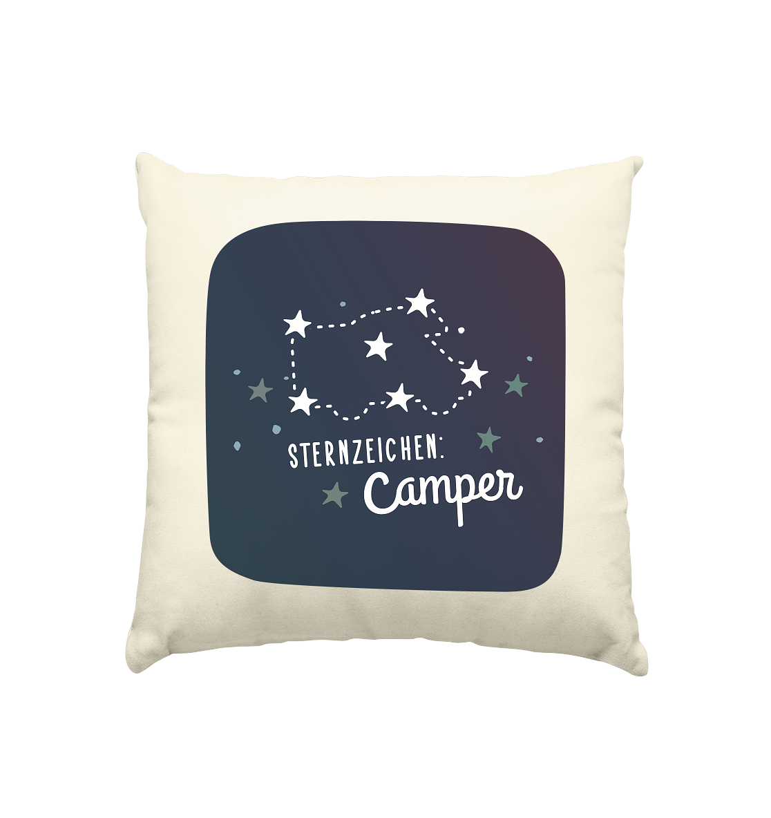 Deko-Kissen "Sternzeichen Camper" - Wohnmobil - Kissen natur 40x40cm
