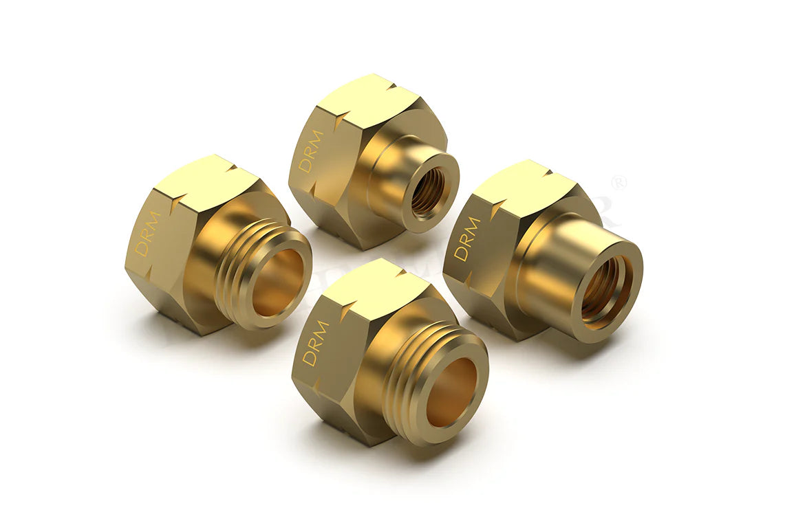 DREHMEISTER Gasflaschen-Fülladapterset für Europa (Euro-Adapterset - Befüllung, 4 Adapter für Europa)
